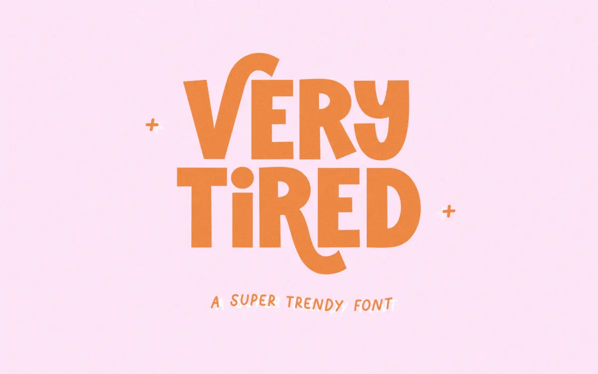 Very Tired: a chunky swash caps font for retro logos and craft projects
