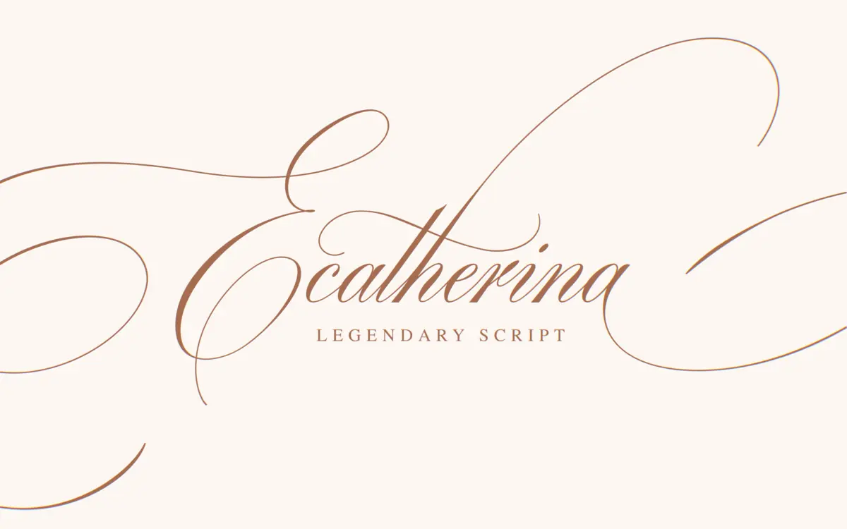 Ecatherina: a 15-style wedding script built for layered invitation suites
