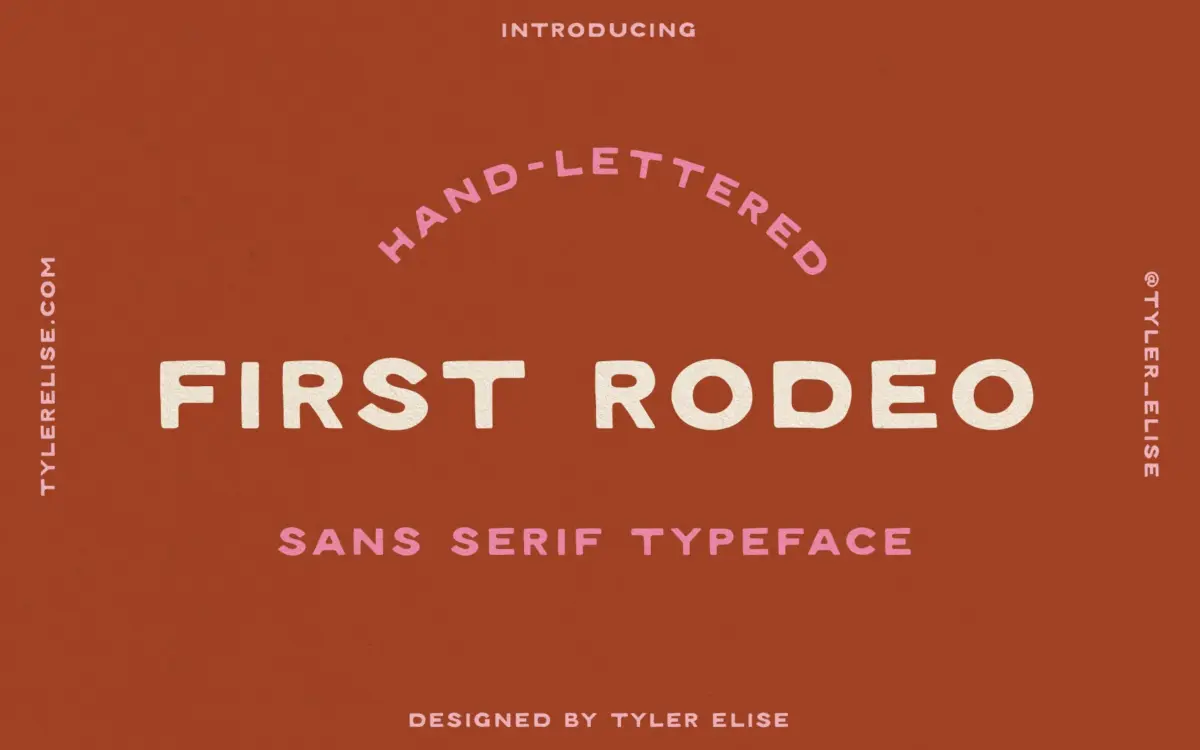 First Rodeo: a textured, hand-lettered sans for western-leaning branding