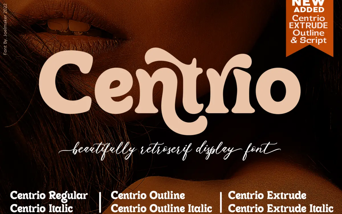 Centrio Typeface: a swirled retro display face for titles and branding