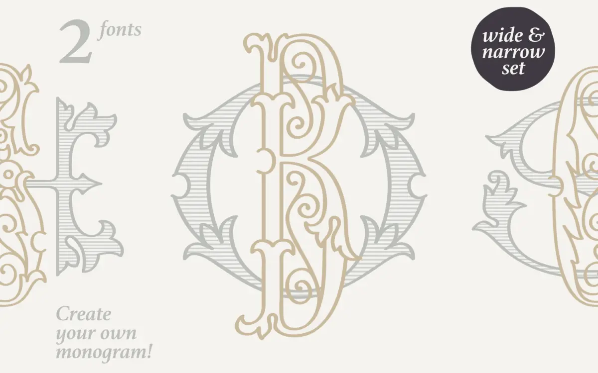Wedding Monograms: a two-letter crest kit for formal stationery