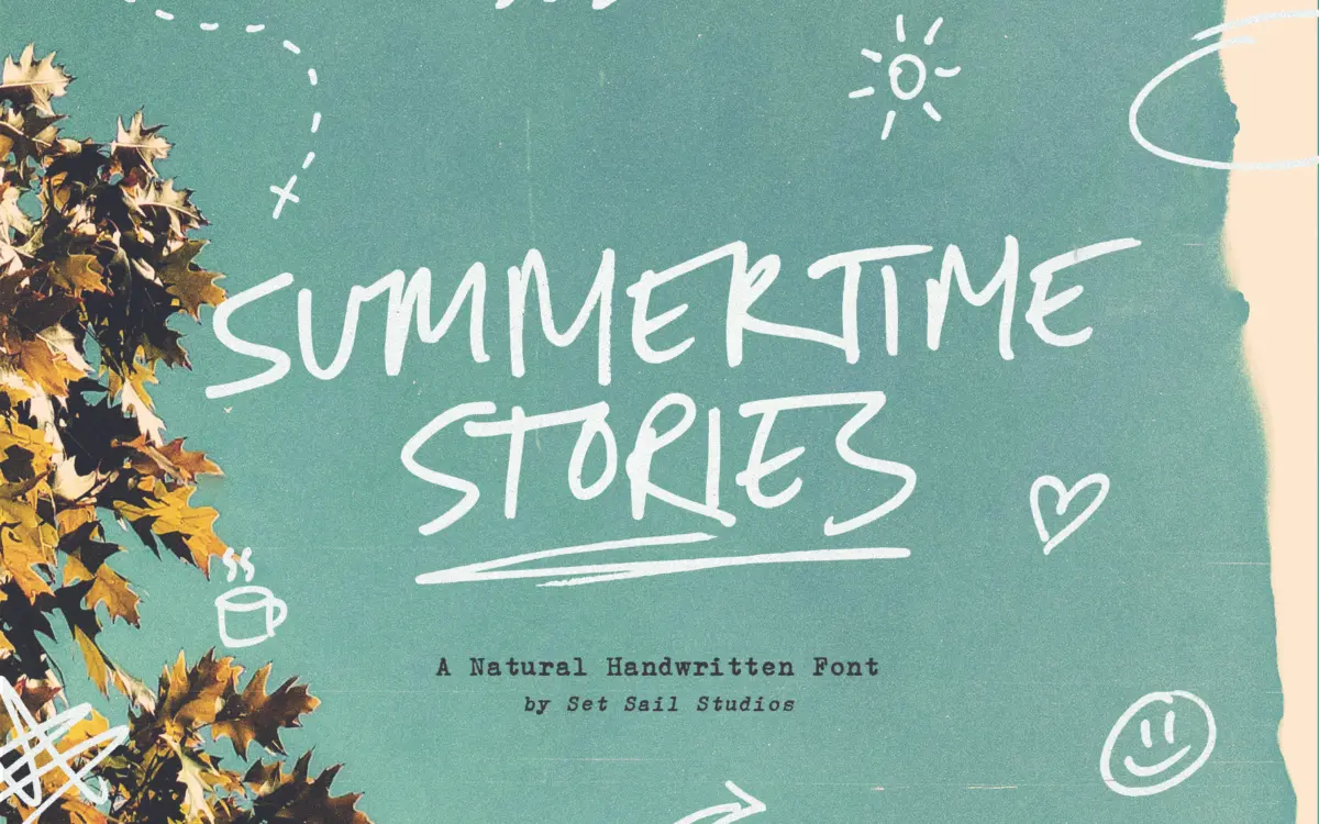 Summertime Stories: an uppercase marker script for casual, personal-feeling layouts