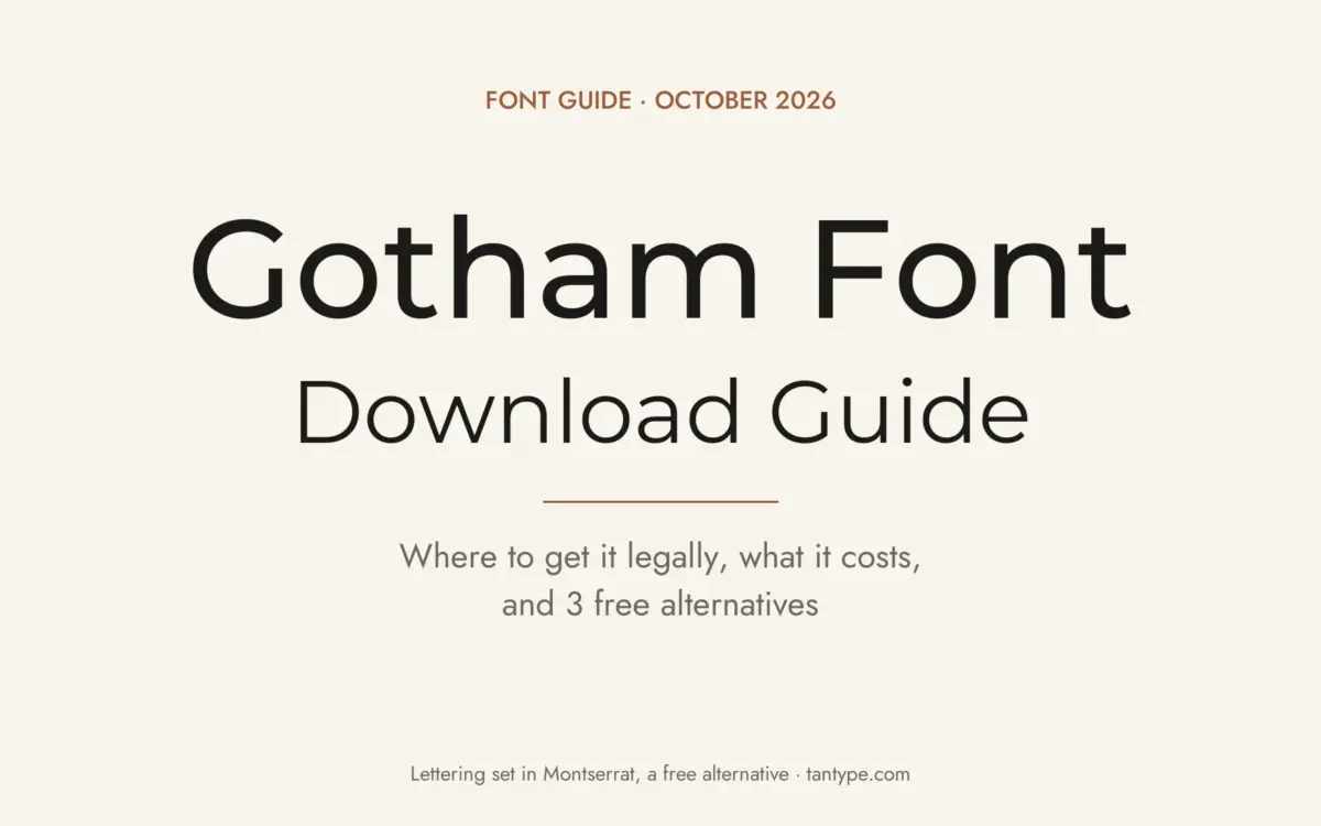 Gotham font free download guide: commercial Hoefler&Co. font, legal licensing, prices and 3 free alternatives