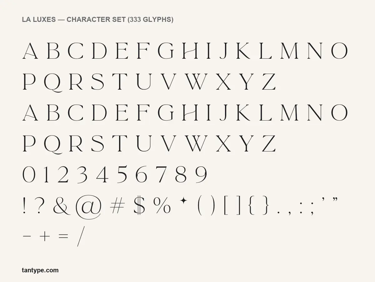 La Luxes character set