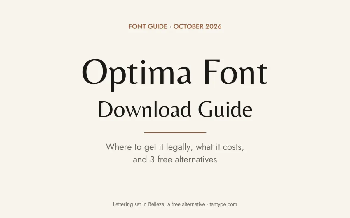 Optima font free download guide: commercial Zapf typeface, the free macOS version, licensing, prices and 3 free alternatives