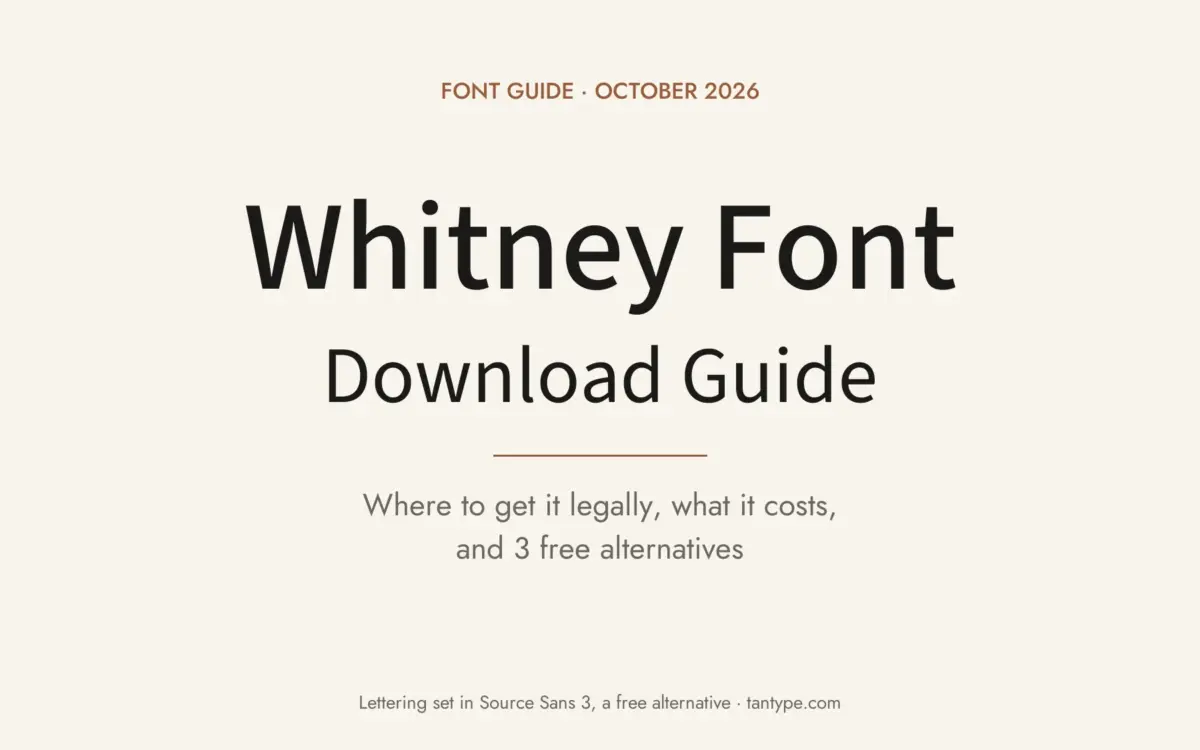 Whitney font free download guide: commercial Hoefler&Co. font, legal licensing, prices and 3 free alternatives